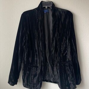 Apt. 9 blazer size medium black, velvety open jacket